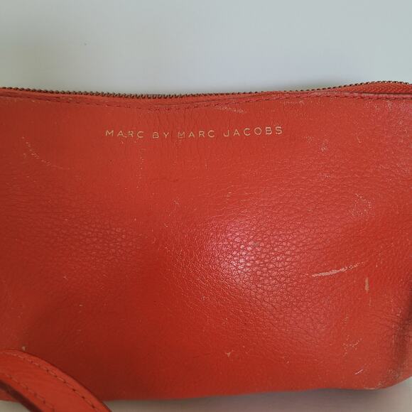 MARC JACOBS Small Shoulder Camera Bag Beige Red Pebble Leather Two Tone Fair - Picture 9 of 12